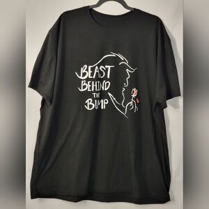 Men's Black Tee "Beast Behind The Bump" Size 2X/3X